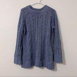 LA Hearts Oversized Blue Cable-knit Sweater Size Small